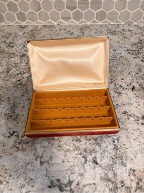 Mele Jewelry Box in Red/orange with Mustard Interior